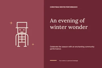 Christmas winter performance postcard template