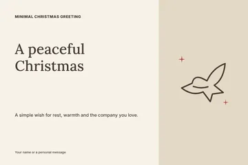 Minimal Christmas greeting · Atelier postcard template