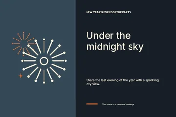 New Year’s Eve rooftop party postcard template
