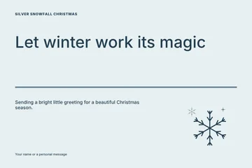 Silver snowfall Christmas postcard template
