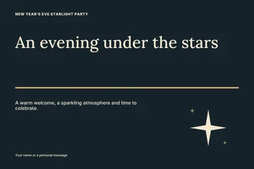 New Year’s Eve starlight party postcard template