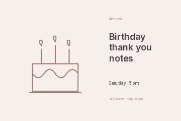 Birthday thank you notes · Horizontal photo dialogue postcard template