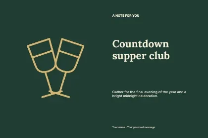 Countdown supper club · Split postcard template