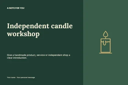 Independent candle workshop · Columns postcard template