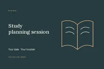 Study planning session · Horizontal photo dialogue postcard template