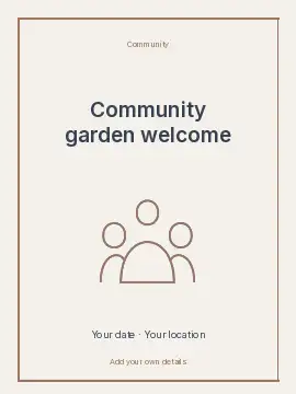 Community garden welcome · Geometric columns poster template