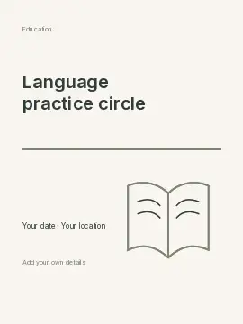 Language practice circle · Quiet border poster template