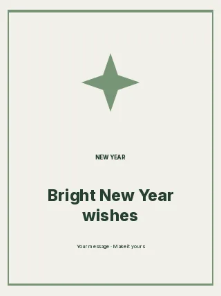 Bright New Year wishes · Quiet border poster template