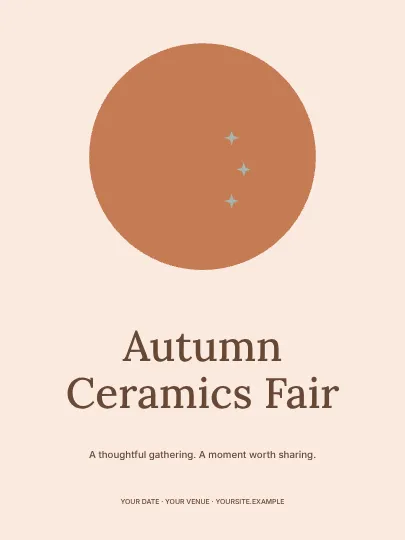 Autumn Ceramics Fair · Medallion poster template