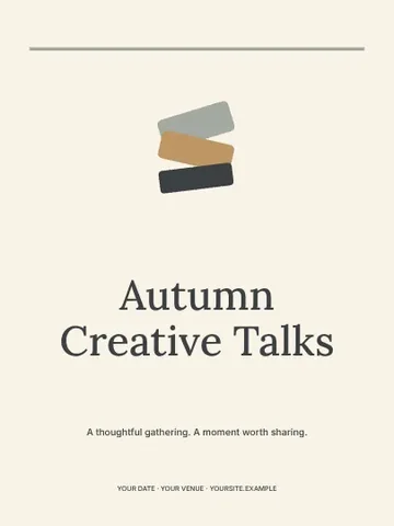 Autumn Creative Talks · Classic poster template