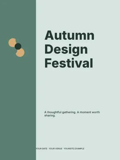 Autumn Design Festival · Column poster template