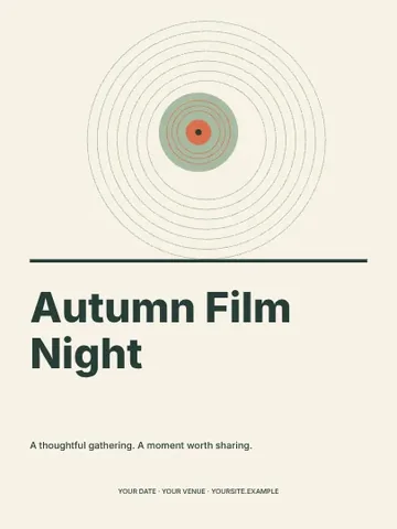 Autumn Film Night · Contour poster template