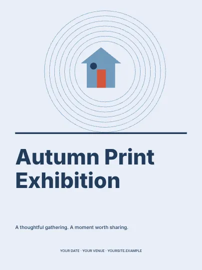 Autumn Print Exhibition · Contour poster template