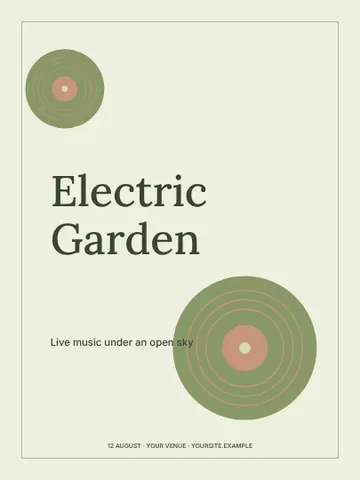 Electric Garden · Botanical poster template