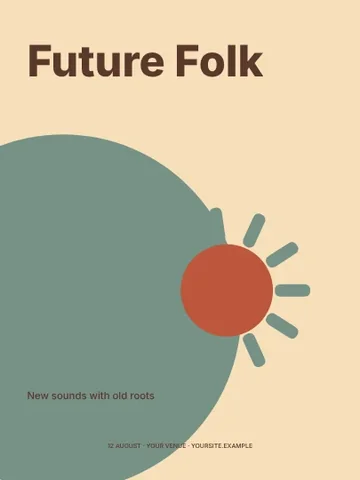 Future Folk · Retro poster template