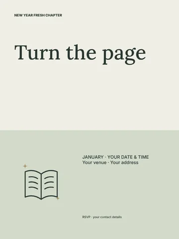 New Year fresh chapter · Ribbon poster template