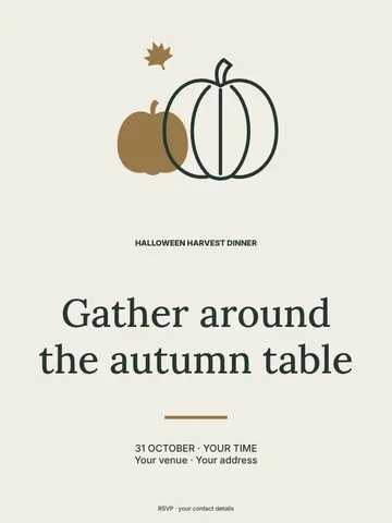 Halloween harvest dinner poster template