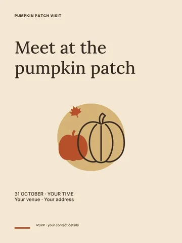 Pumpkin patch visit poster template