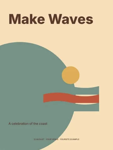Make Waves · Retro poster template