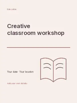 Creative classroom workshop · Split poster template