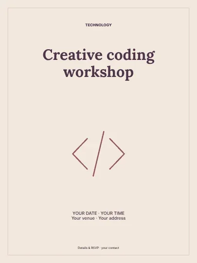 Creative coding workshop · Framed poster template