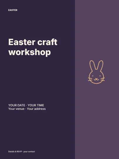 Easter craft workshop · Editorial poster template