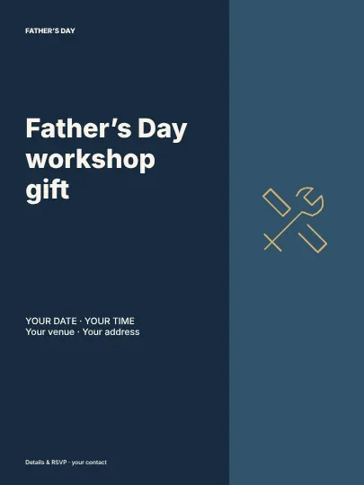 Father’s Day workshop gift · Editorial poster template