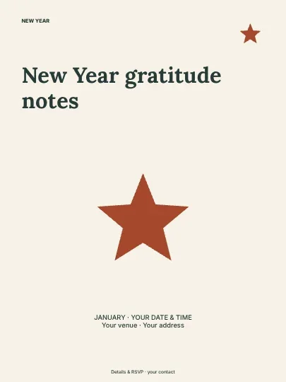 New Year gratitude notes · Spotlight poster template