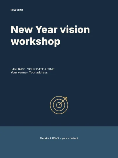 New Year vision workshop · Ribbon poster template