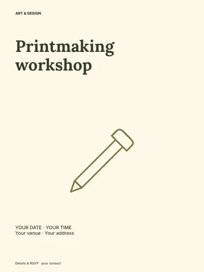Printmaking workshop · Split poster template