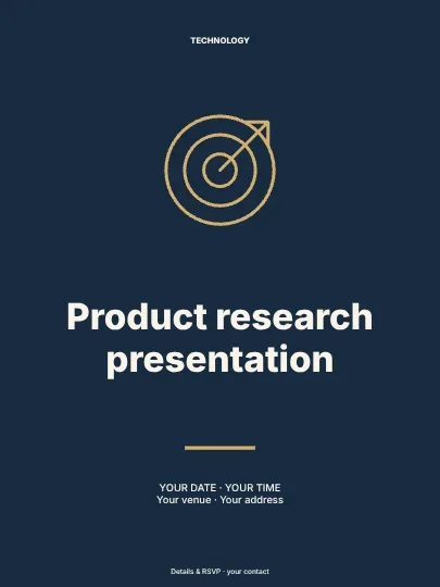 Product research presentation · Centered poster template
