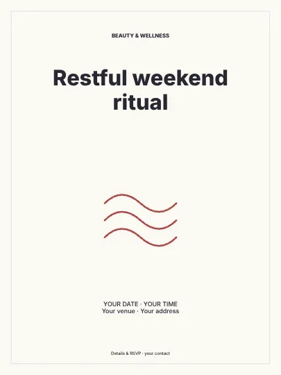 Restful weekend ritual · Framed poster template