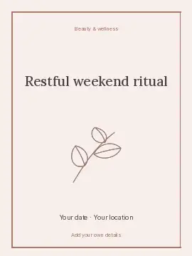 Restful weekend ritual · Spotlight poster template