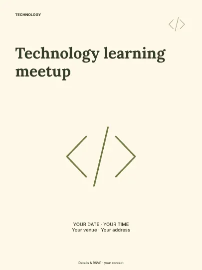 Technology learning meetup · Spotlight poster template