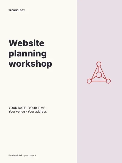 Website planning workshop · Editorial poster template