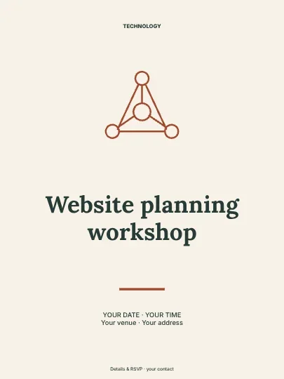Website planning workshop · Centered poster template
