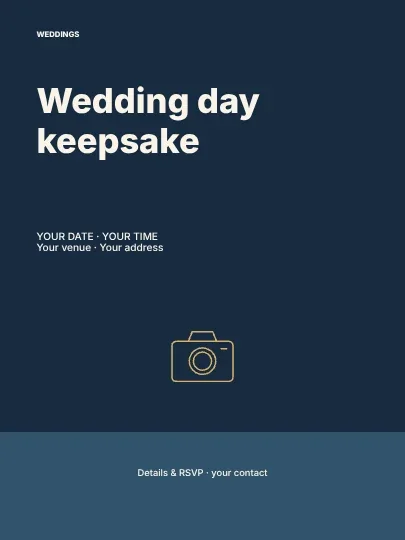 Wedding day keepsake · Ribbon poster template
