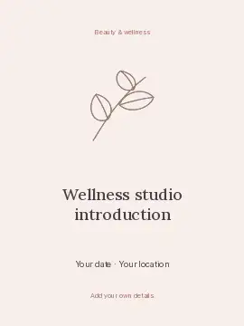 Wellness studio introduction · Centered poster template