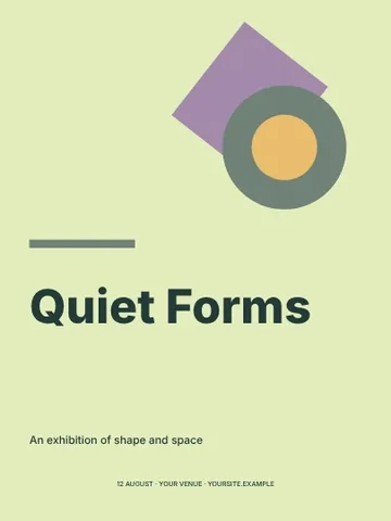 Quiet Forms · Geometric poster template