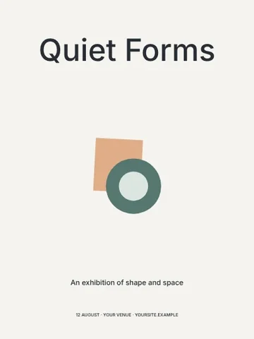 Quiet Forms · Minimal poster template