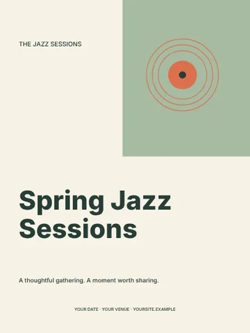 Spring Jazz Sessions · Modern poster template