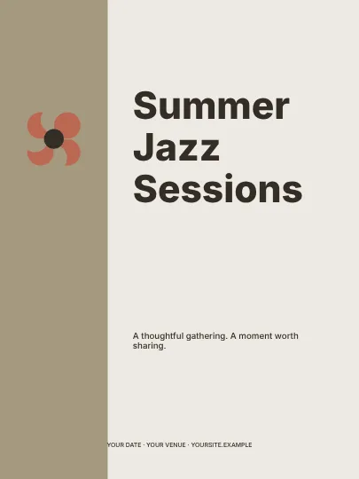 Summer Jazz Sessions · Column poster template