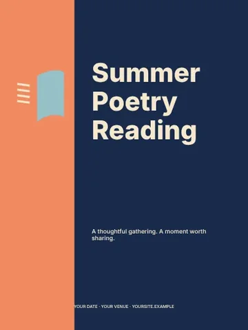 Summer Poetry Reading · Column poster template