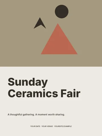 Sunday Ceramics Fair · Duotone poster template