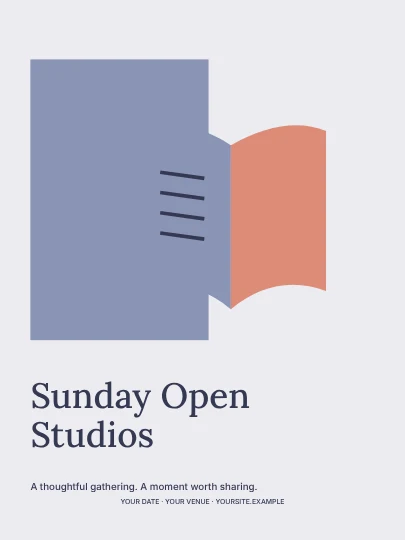Sunday Open Studios · Studio poster template