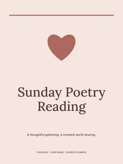 Sunday Poetry Reading · Classic poster template