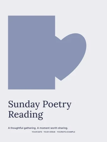 Sunday Poetry Reading · Studio poster template
