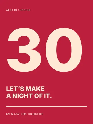 Thirty & Thriving · Modern poster template