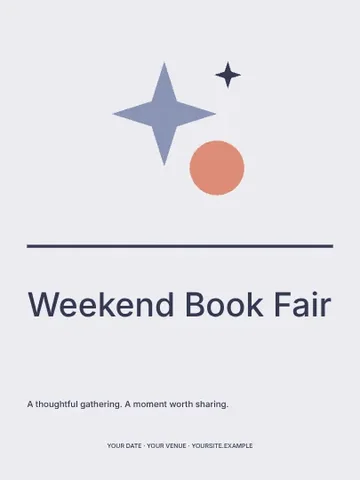 Weekend Book Fair · Linework poster template