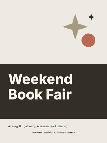 Weekend Book Fair · Stencil poster template